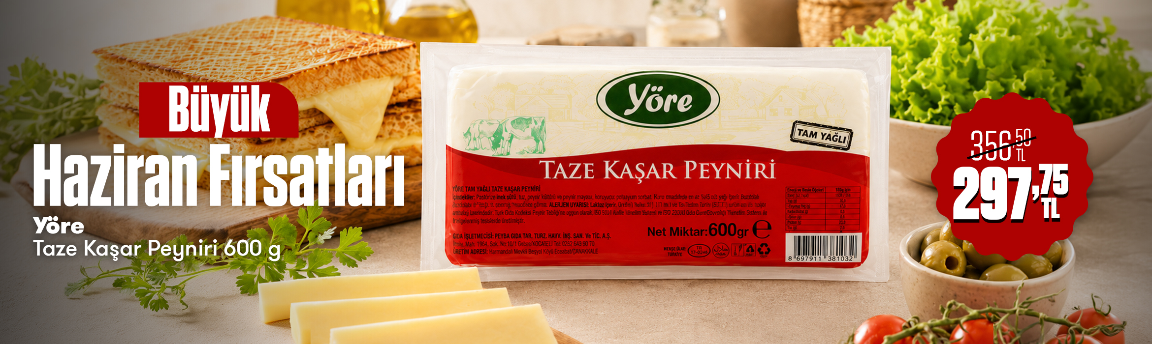 Yöre Taze Kaşar 600 g İndirimi